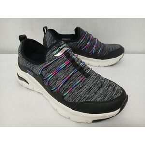 Skechers Women's Arch Fit Rainbow View Comfort Shoes 149061 Black Multi Sz 8.5